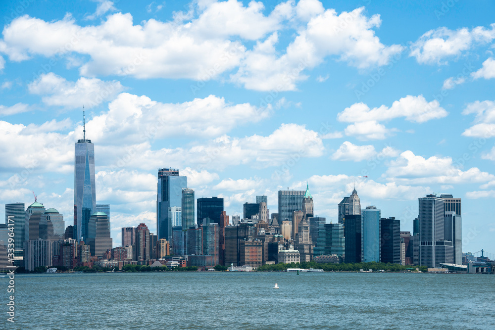 Obraz premium Widok na Manhattan z Ellis Island