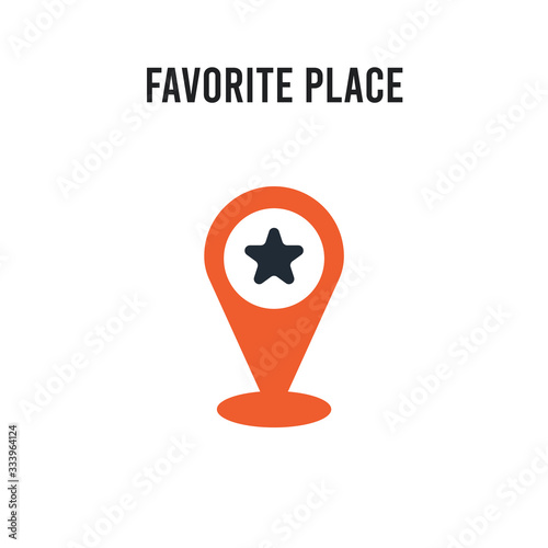 Favorite Place vector icon on white background. Red and black colored Favorite Place icon. Simple element illustration sign symbol EPS