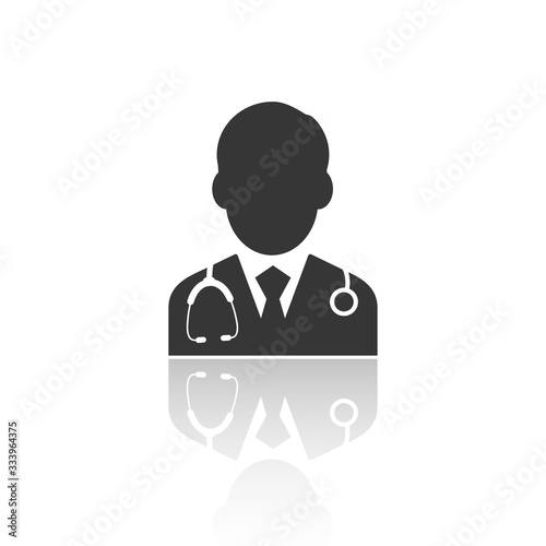 solid icons for Doctor and shadow,vector illustrations