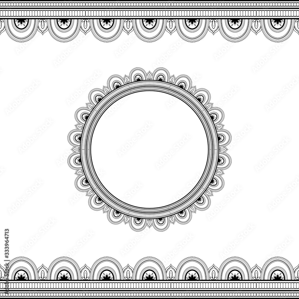 Ethnic ornament for greeting card, Henna drawing and tattoo template. Vector illustration Ethnic ornament for greeting card, Henna drawing and tattoo template. Vector illustration