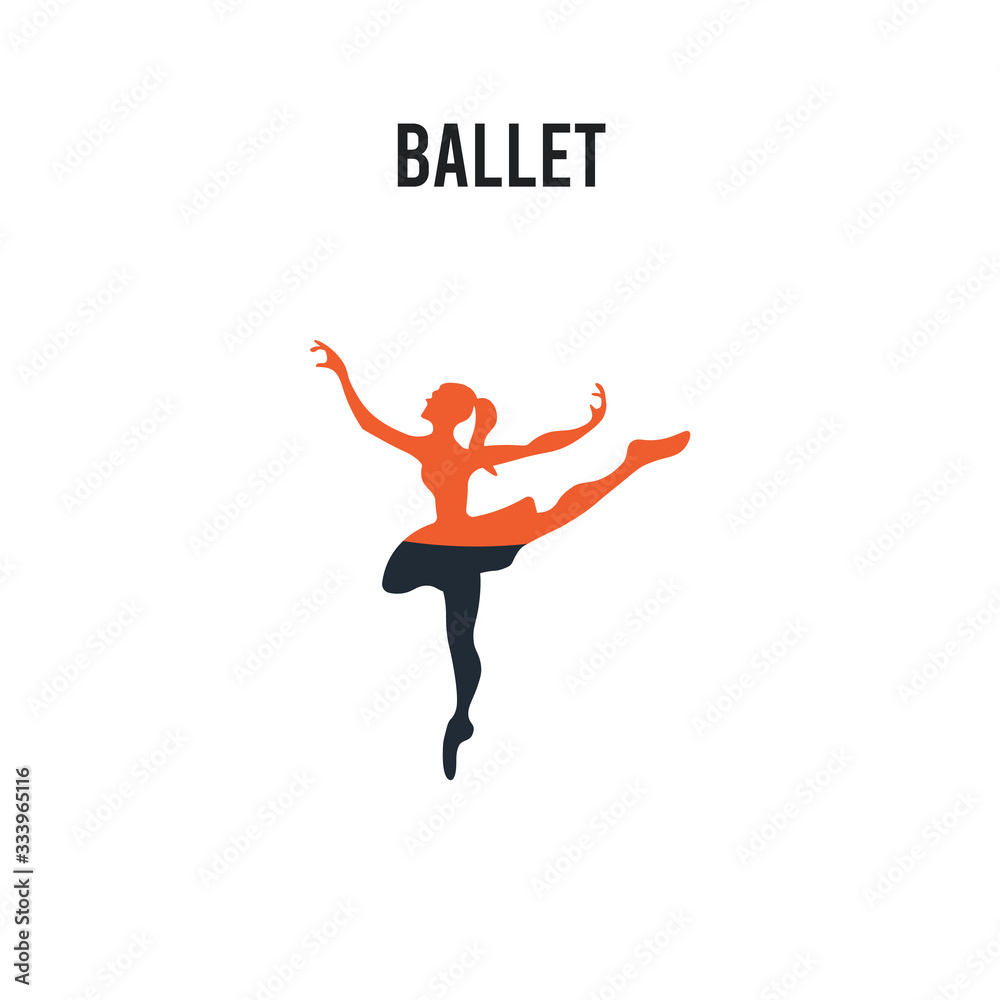 Naklejka premium Ballet vector icon on white background. Red and black colored Ballet icon. Simple element illustration sign symbol EPS