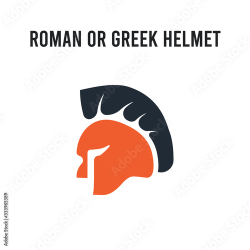 roman or greek Helmet vector icon on white background. Red and black colored roman or greek Helmet icon. Simple element illustration sign symbol EPS