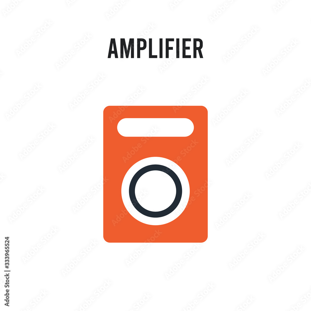 Amplifier vector icon on white background. Red and black colored Amplifier icon. Simple element illustration sign symbol EPS Amplifier vector icon on white background. Red and black colored Amplifier icon. Simple element illustration sign symbol EPS