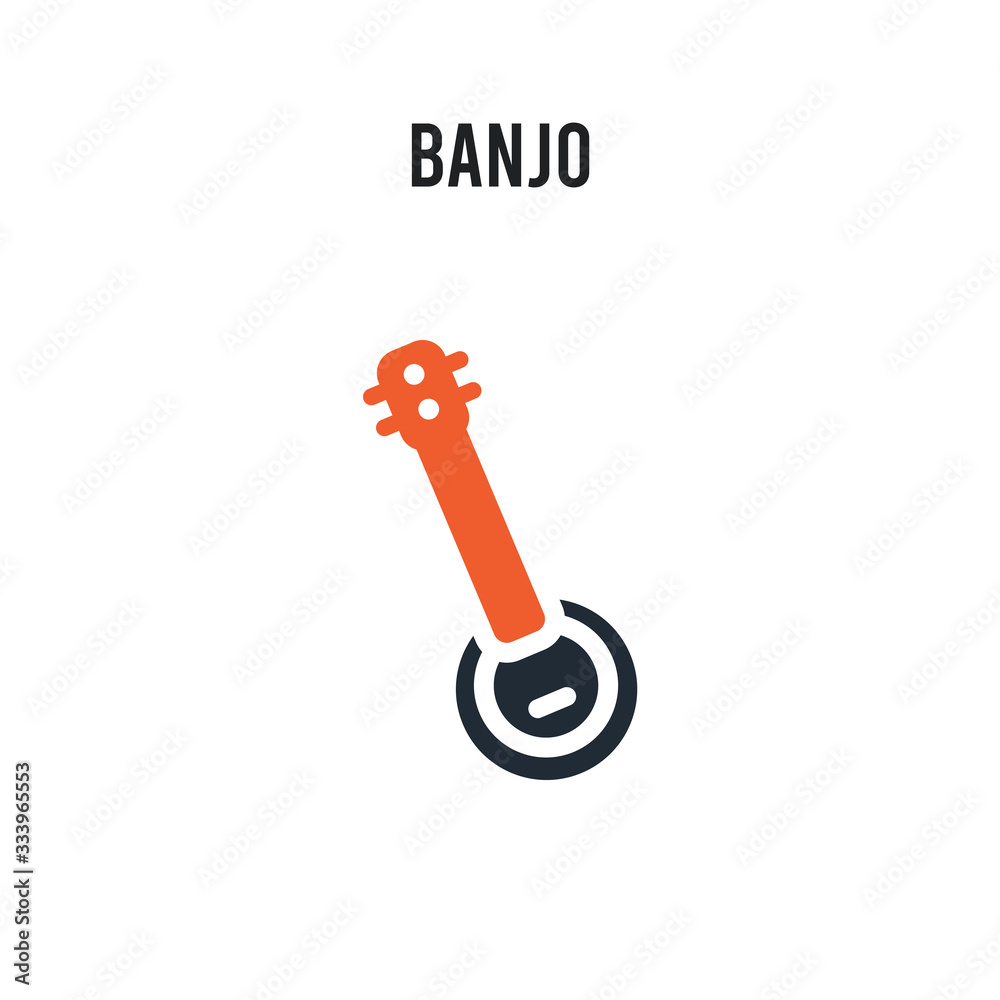 Banjo vector icon on white background. Red and black colored Banjo icon. Simple element illustration sign symbol EPS Banjo vector icon on white background. Red and black colored Banjo icon. Simple element illustration sign symbol EPS
