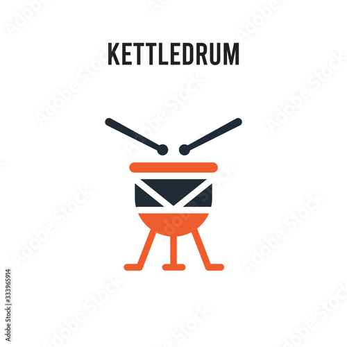 Kettledrum vector icon on white background. Red and black colored Kettledrum icon. Simple element illustration sign symbol EPS