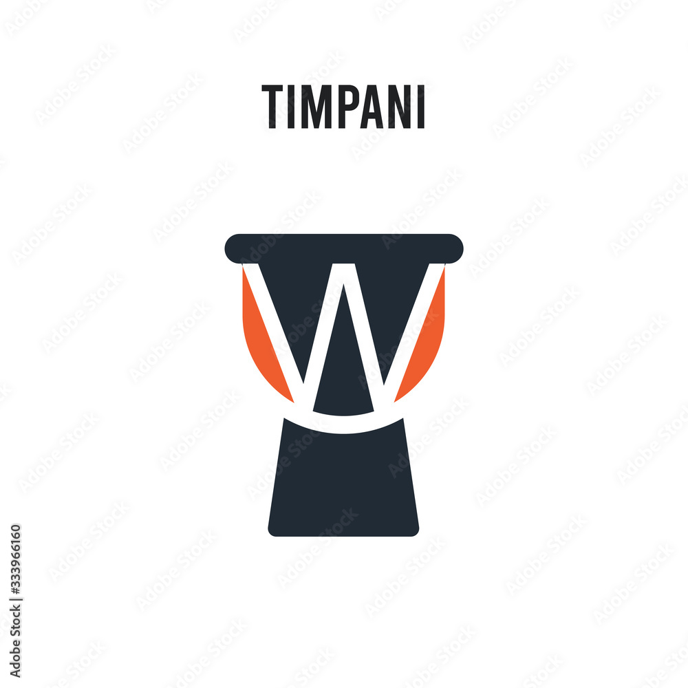 Obraz premium Timpani vector icon on white background. Red and black colored Timpani icon. Simple element illustration sign symbol EPS