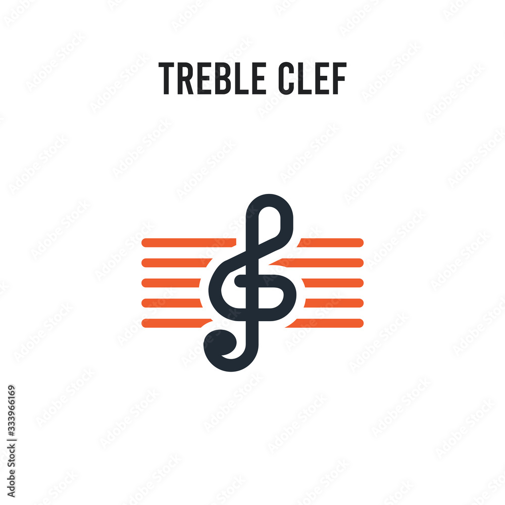 Obraz premium treble clef vector icon on white background. Red and black colored treble clef icon. Simple element illustration sign symbol EPS