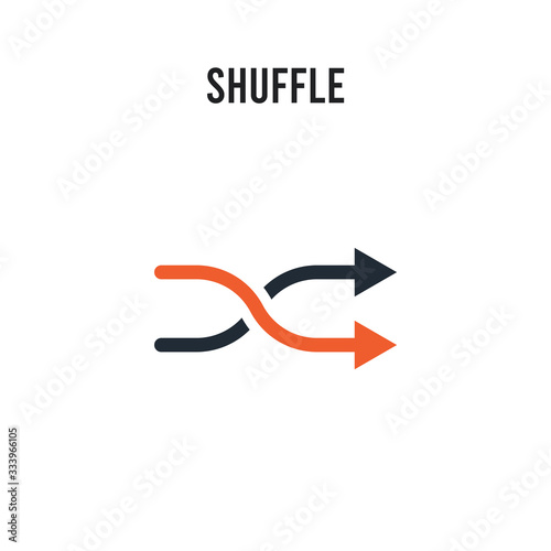 Shuffle vector icon on white background. Red and black colored Shuffle icon. Simple element illustration sign symbol EPS