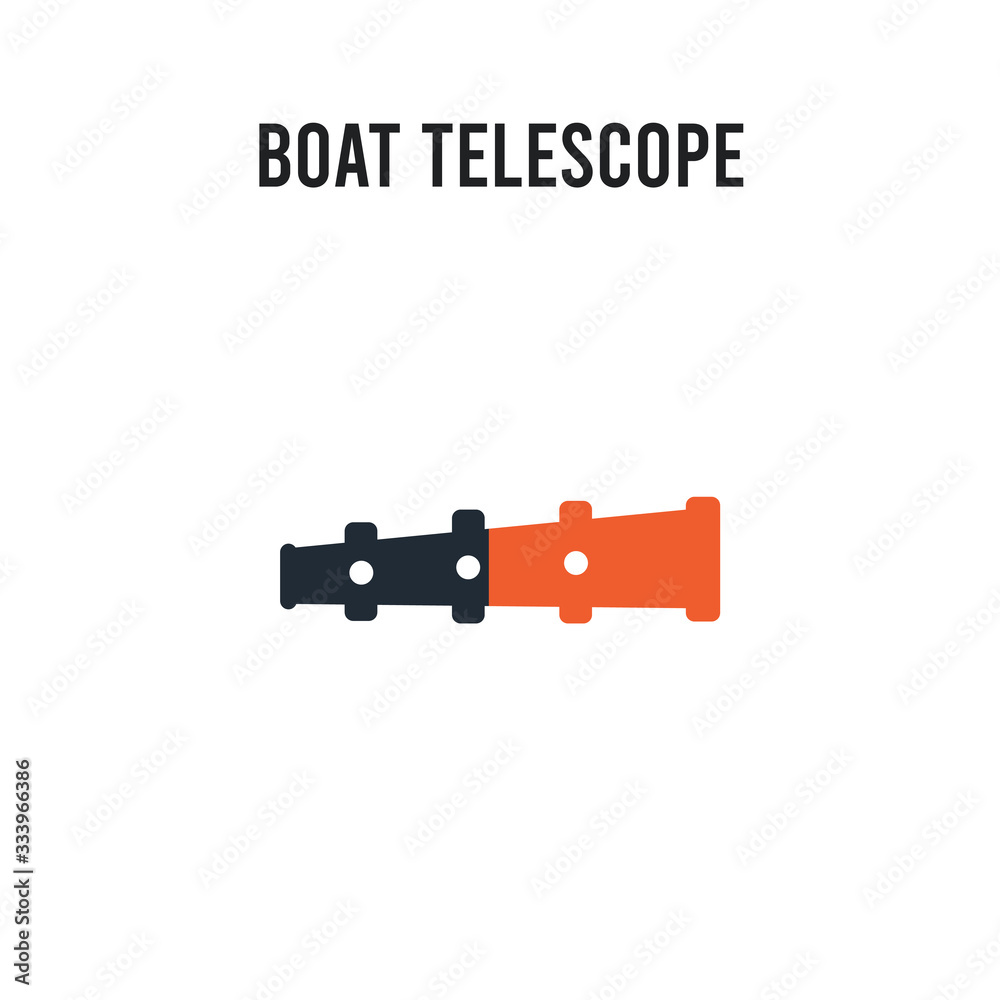 Boat Telescope vector icon on white background. Red and black colored Boat Telescope icon. Simple element illustration sign symbol EPS