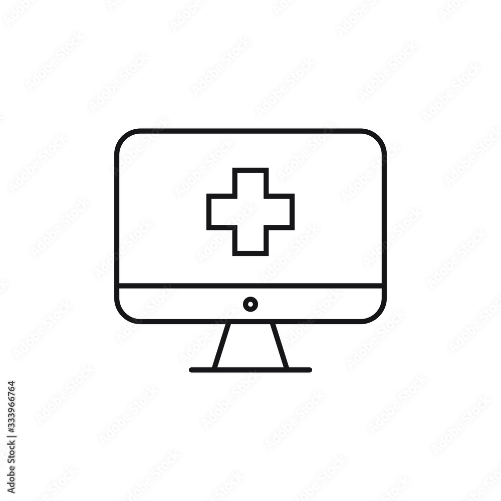 Fototapeta premium Medical technology, monitor icon. Element of medical technology thin line icon
