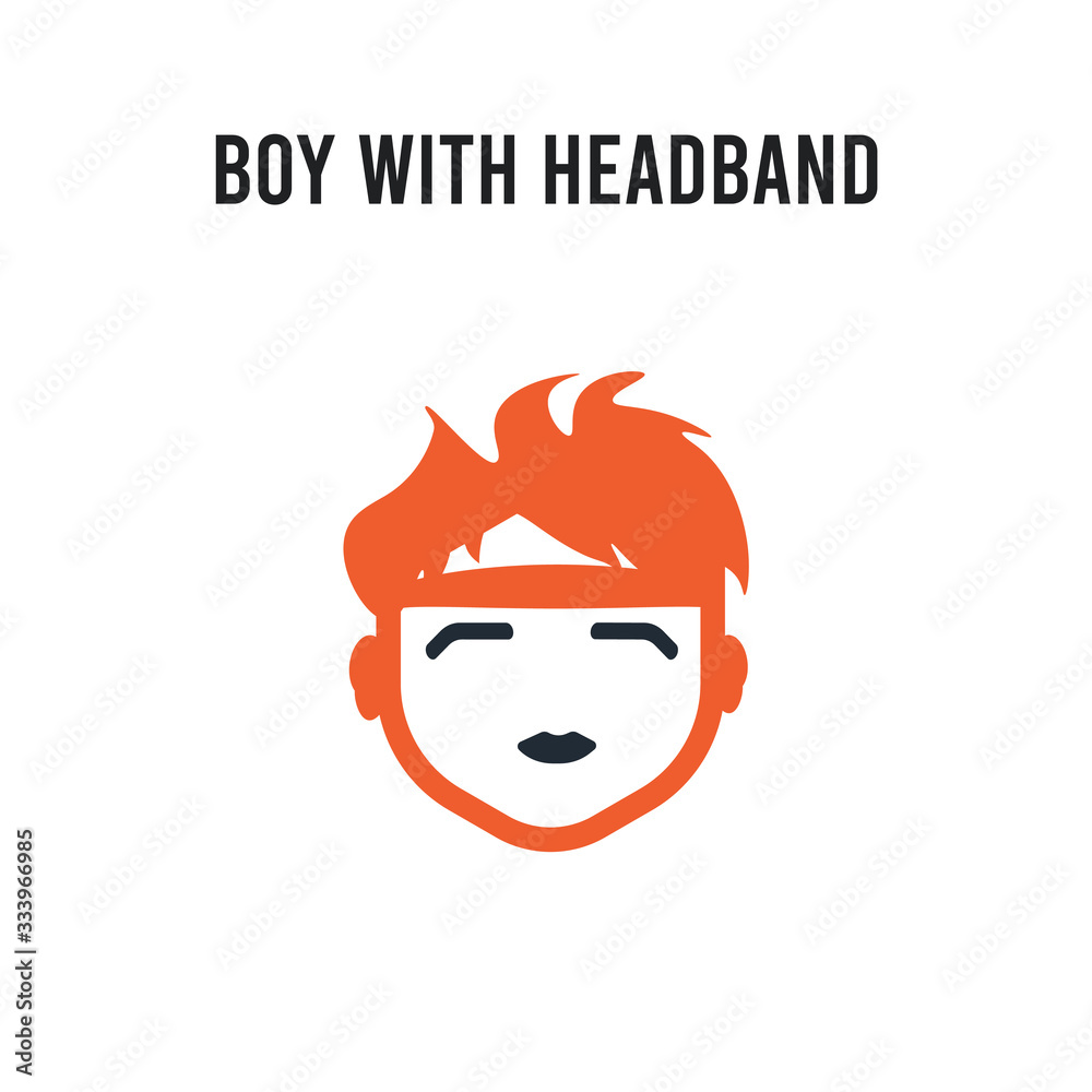 Boy with headband vector icon on white background. Red and black colored Boy with headband icon. Simple element illustration sign symbol EPS Boy with headband vector icon on white background. Red and black colored Boy with headband icon. Simple element illustration sign symbol EPS