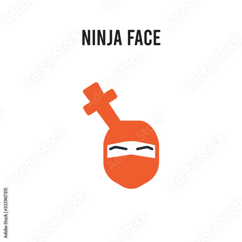 Ninja face vector icon on white background. Red and black colored Ninja face icon. Simple element illustration sign symbol EPS