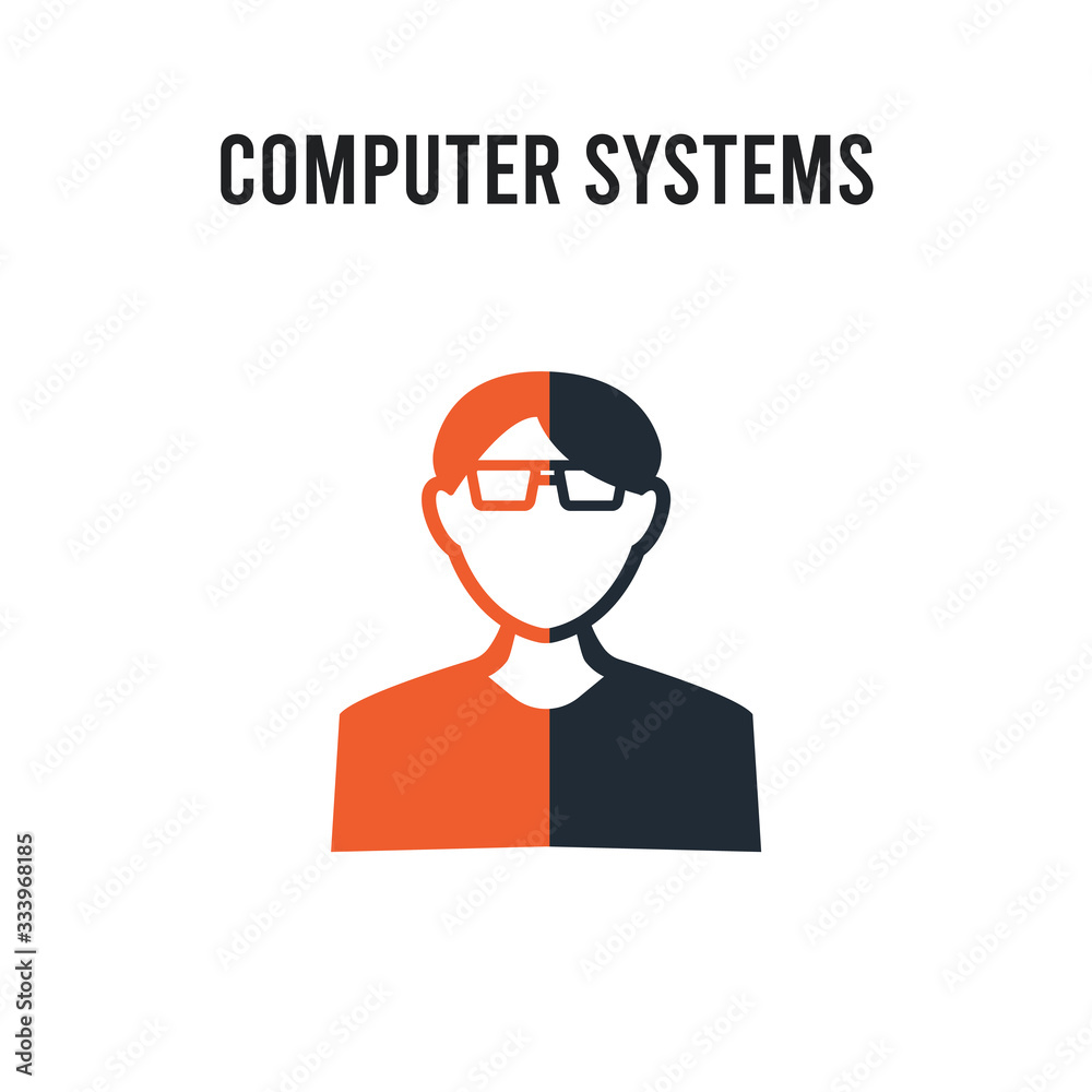 Computer Systems Analyst vector icon on white background. Red and black colored Computer Systems Analyst icon. Simple element illustration sign symbol EPS
