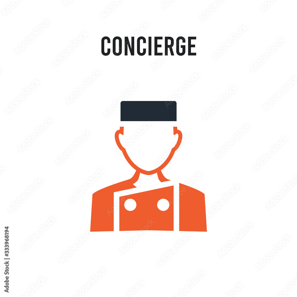 Concierge vector icon on white background. Red and black colored Concierge icon. Simple element illustration sign symbol EPS
