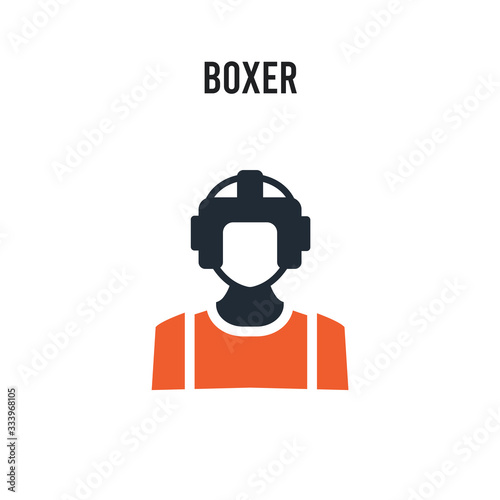 Boxer vector icon on white background. Red and black colored Boxer icon. Simple element illustration sign symbol EPS