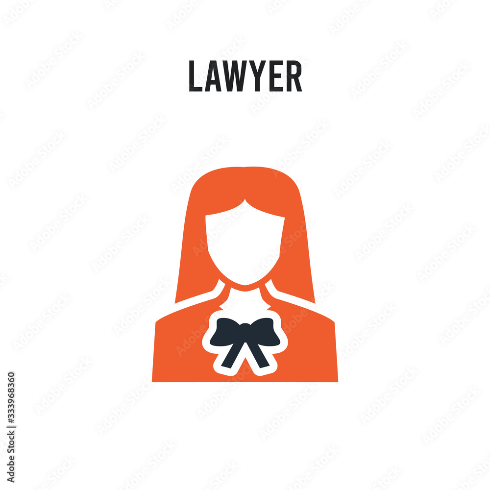 Lawyer vector icon on white background. Red and black colored Lawyer icon. Simple element illustration sign symbol EPS