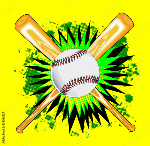Baseball Bats And Ball Splash