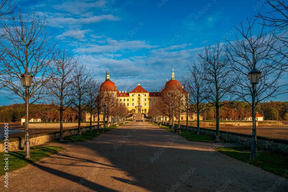 Panoramic view on Moritzburg Castle, Germany.
