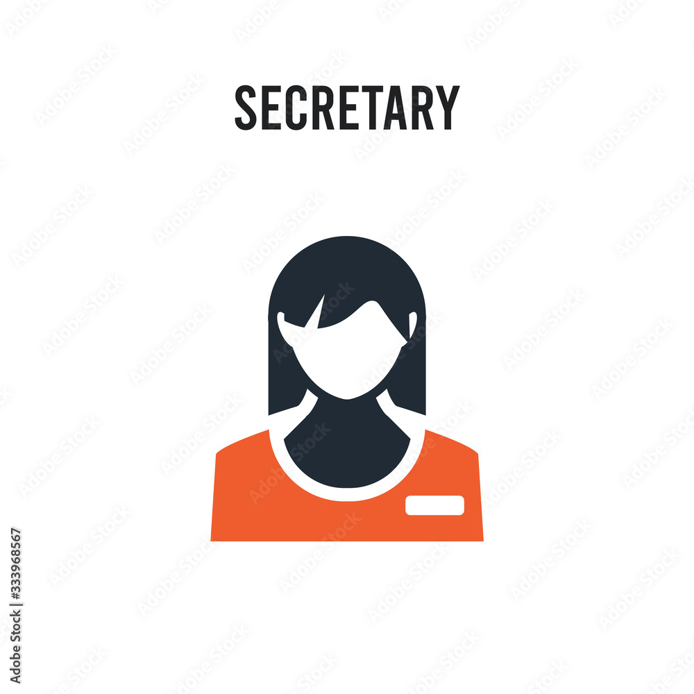 secretary vector icon on white background. Red and black colored secretary icon. Simple element illustration sign symbol EPS secretary vector icon on white background. Red and black colored secretary icon. Simple element illustration sign symbol EPS