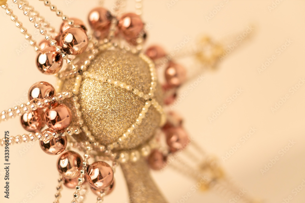 silver-gold Christmas ornament with corals silver-gold Christmas ornament with corals