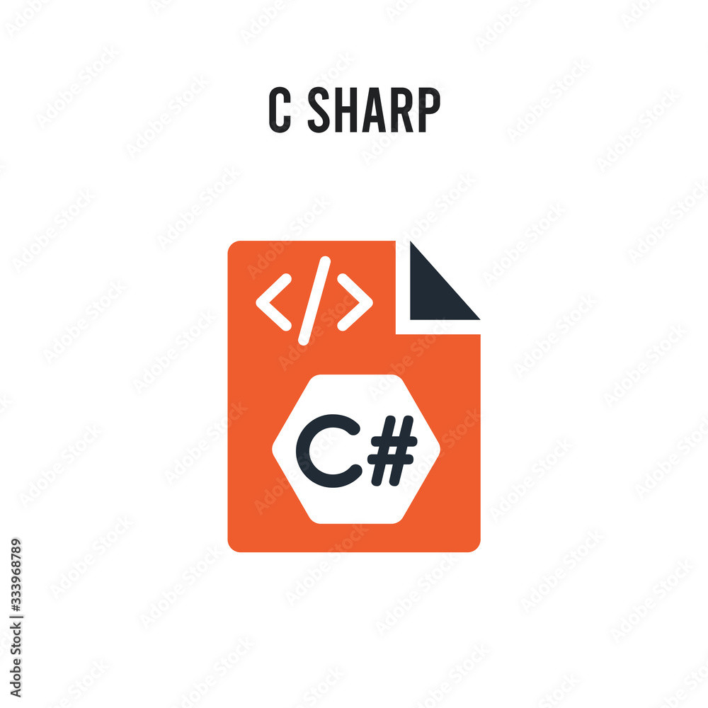C sharp vector icon on white background. Red and black colored C sharp icon. Simple element illustration sign symbol EPS C sharp vector icon on white background. Red and black colored C sharp icon. Simple element illustration sign symbol EPS