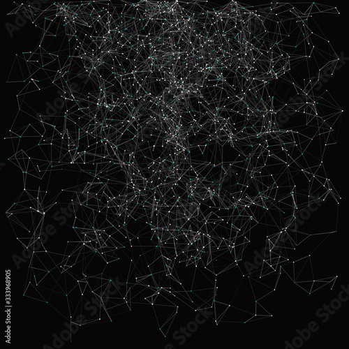 Network Mesh Random Procedural Art background illustration © vector_master