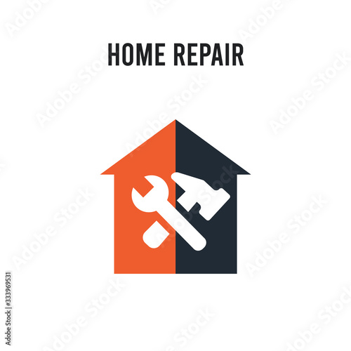 Home repair vector icon on white background. Red and black colored Home repair icon. Simple element illustration sign symbol EPS