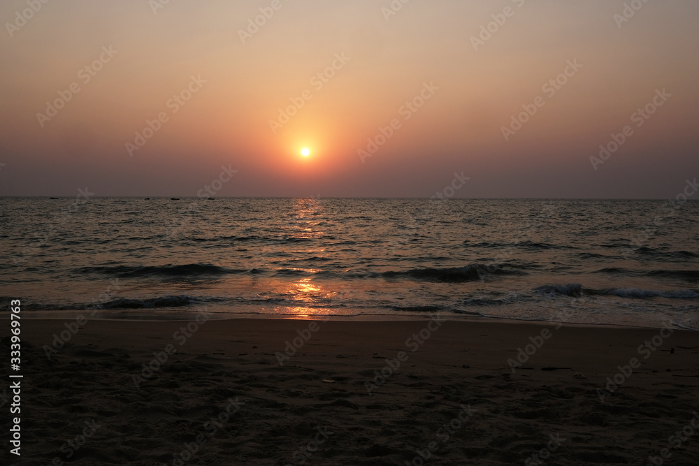 Sunset at Candolim Beach, North Goa, India