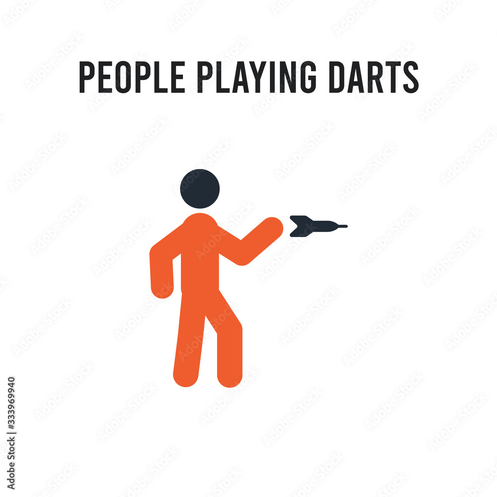 People playing Darts vector icon on white background. Red and black colored People playing Darts icon. Simple element illustration sign symbol EPS People playing Darts vector icon on white background. Red and black colored People playing Darts icon. Simple element illustration sign symbol EPS