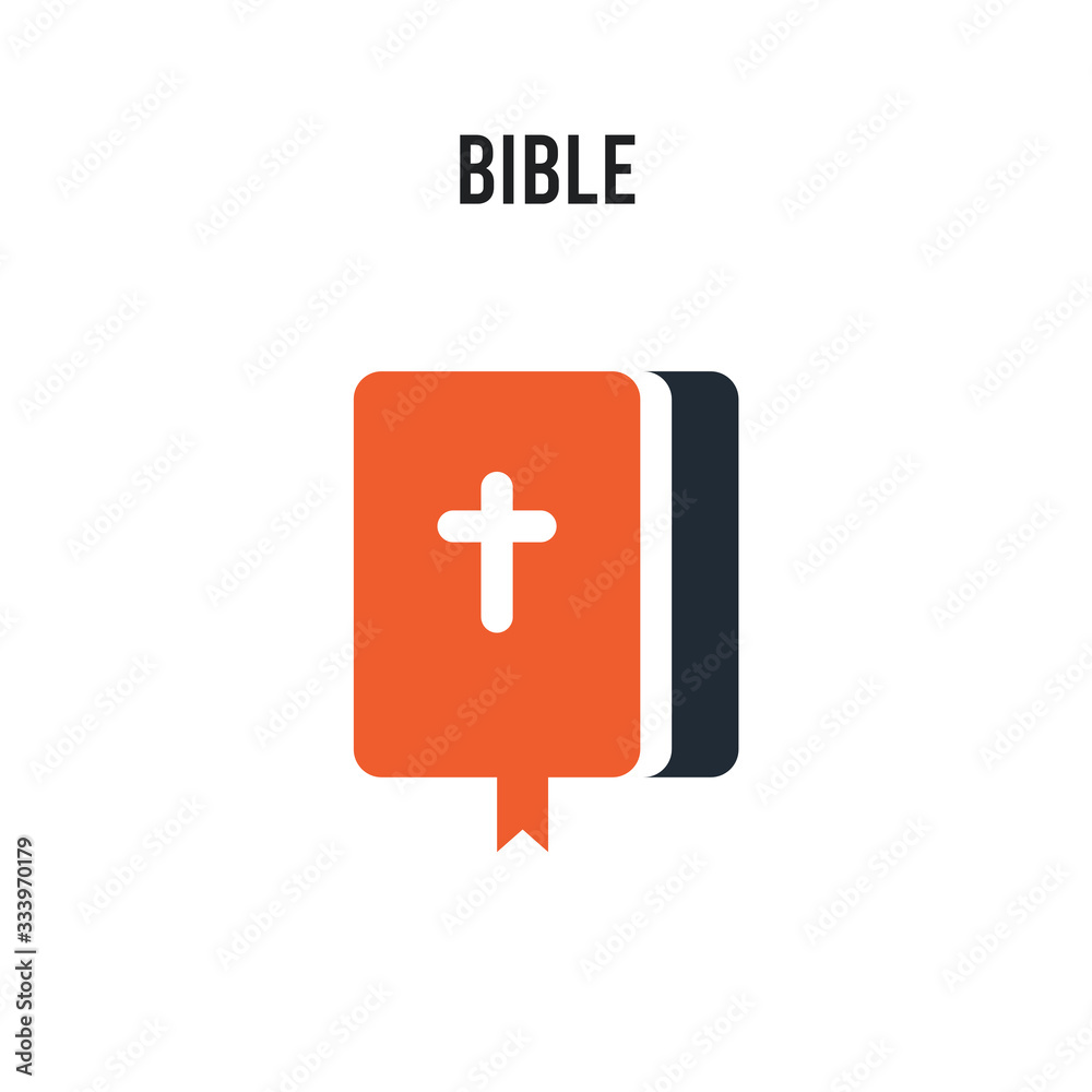 Bible vector icon on white background. Red and black colored Bible icon. Simple element illustration sign symbol EPS Bible vector icon on white background. Red and black colored Bible icon. Simple element illustration sign symbol EPS