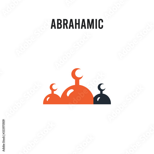 Abrahamic vector icon on white background. Red and black colored Abrahamic icon. Simple element illustration sign symbol EPS