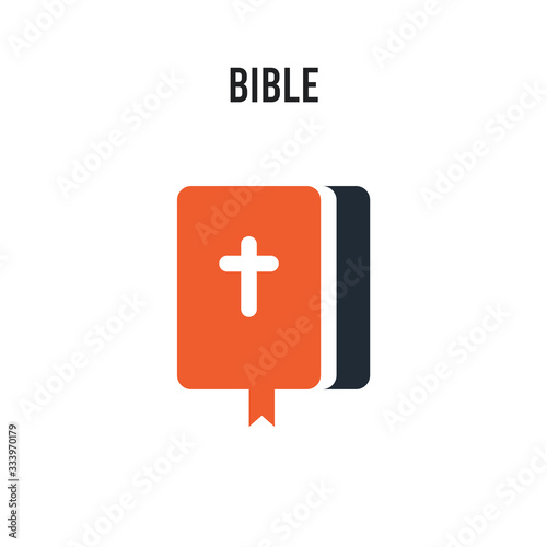 Bible vector icon on white background. Red and black colored Bible icon. Simple element illustration sign symbol EPS