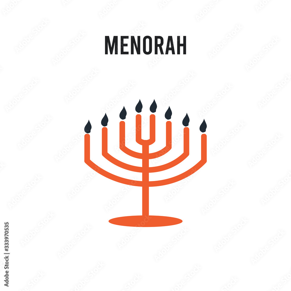 Menorah vector icon on white background. Red and black colored Menorah icon. Simple element illustration sign symbol EPS Menorah vector icon on white background. Red and black colored Menorah icon. Simple element illustration sign symbol EPS