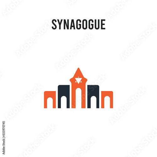 Synagogue vector icon on white background. Red and black colored Synagogue icon. Simple element illustration sign symbol EPS