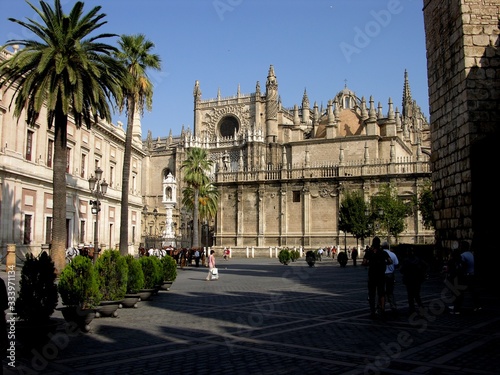 Seville, Spain, Plaza del Triunfo and Cathedral