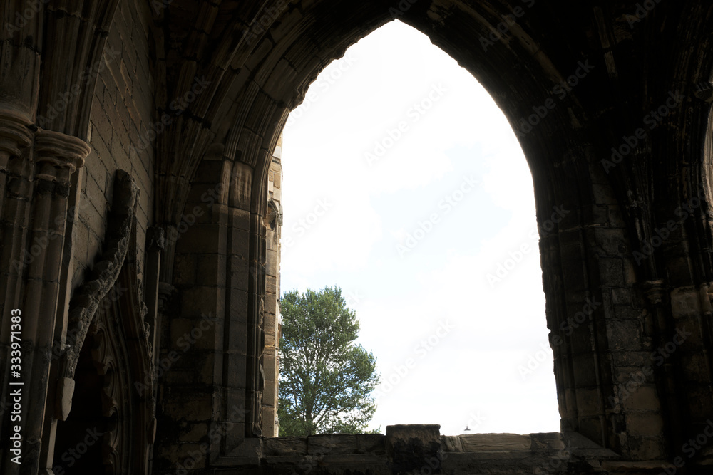 Elgin (Scotland), UK - August 01, 2018: Ruins of Elgin Cathedral, Elgin, Moray, Grampian, Scotland, Highlands, United Kingdom