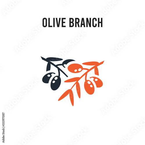 Olive Branch vector icon on white background. Red and black colored Olive Branch icon. Simple element illustration sign symbol EPS