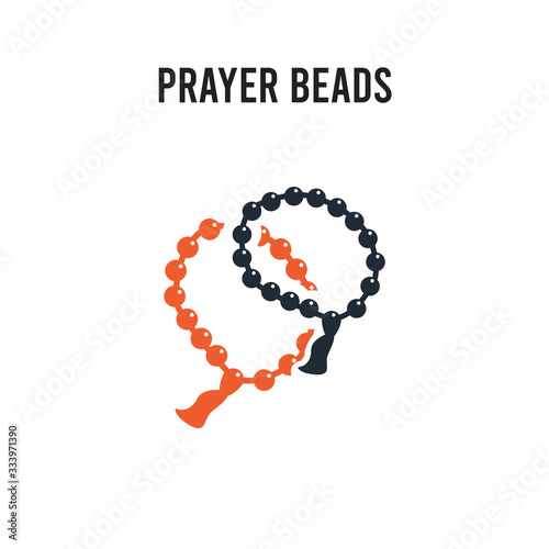 Prayer Beads vector icon on white background. Red and black colored Prayer Beads icon. Simple element illustration sign symbol EPS