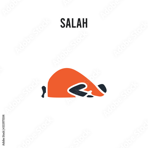 Salah vector icon on white background. Red and black colored Salah icon. Simple element illustration sign symbol EPS