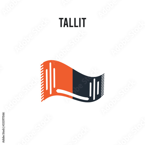 Tallit vector icon on white background. Red and black colored Tallit icon. Simple element illustration sign symbol EPS