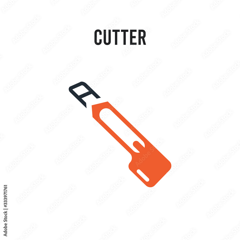 Cutter vector icon on white background. Red and black colored Cutter icon. Simple element illustration sign symbol EPS Cutter vector icon on white background. Red and black colored Cutter icon. Simple element illustration sign symbol EPS