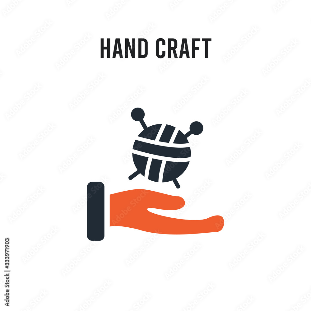 hand craft vector icon on white background. Red and black colored hand craft icon. Simple element illustration sign symbol EPS