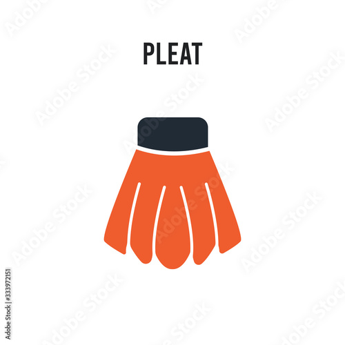 pleat vector icon on white background. Red and black colored pleat icon. Simple element illustration sign symbol EPS