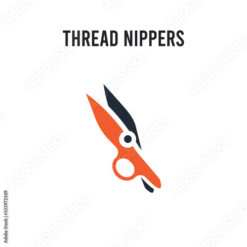 Thread nippers vector icon on white background. Red and black colored Thread nippers icon. Simple element illustration sign symbol EPS