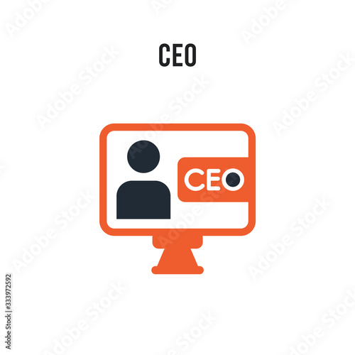 Ceo vector icon on white background. Red and black colored Ceo icon. Simple element illustration sign symbol EPS