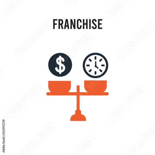 Franchise vector icon on white background. Red and black colored Franchise icon. Simple element illustration sign symbol EPS