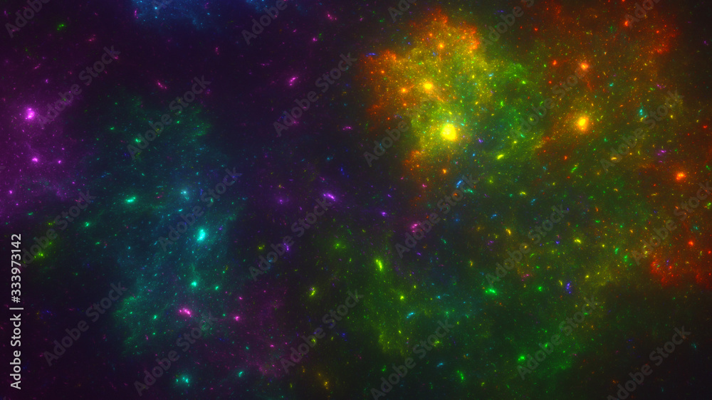 Obraz premium 3D rendering abstract colorful fractal light background