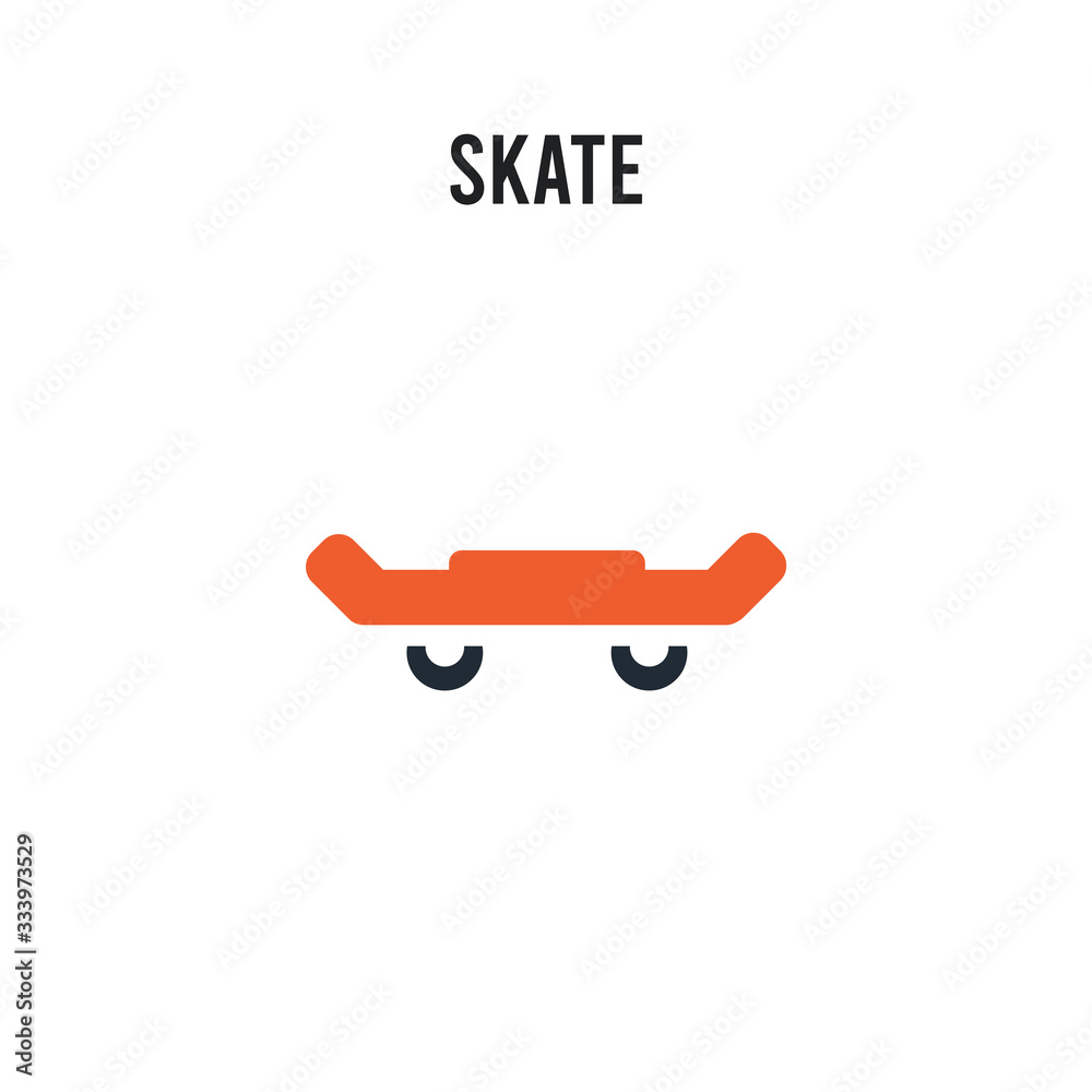 Skate vector icon on white background. Red and black colored Skate icon. Simple element illustration sign symbol EPS