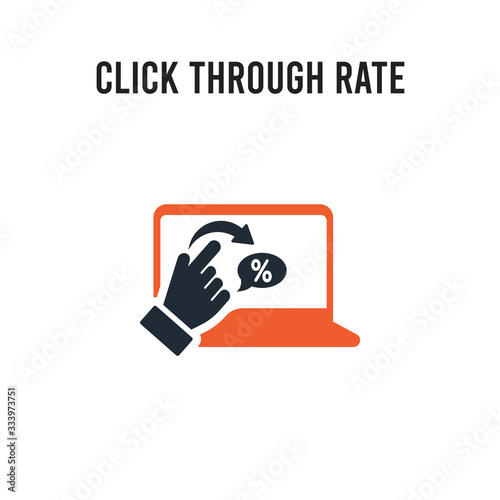 Click through rate vector icon on white background. Red and black colored Click through rate icon. Simple element illustration sign symbol EPS