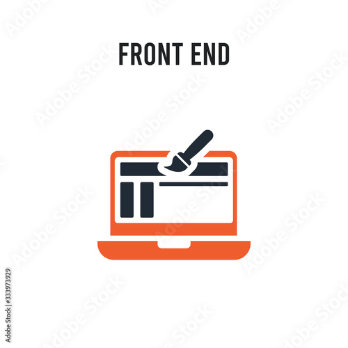 Front end vector icon on white background. Red and black colored Front end icon. Simple element illustration sign symbol EPS